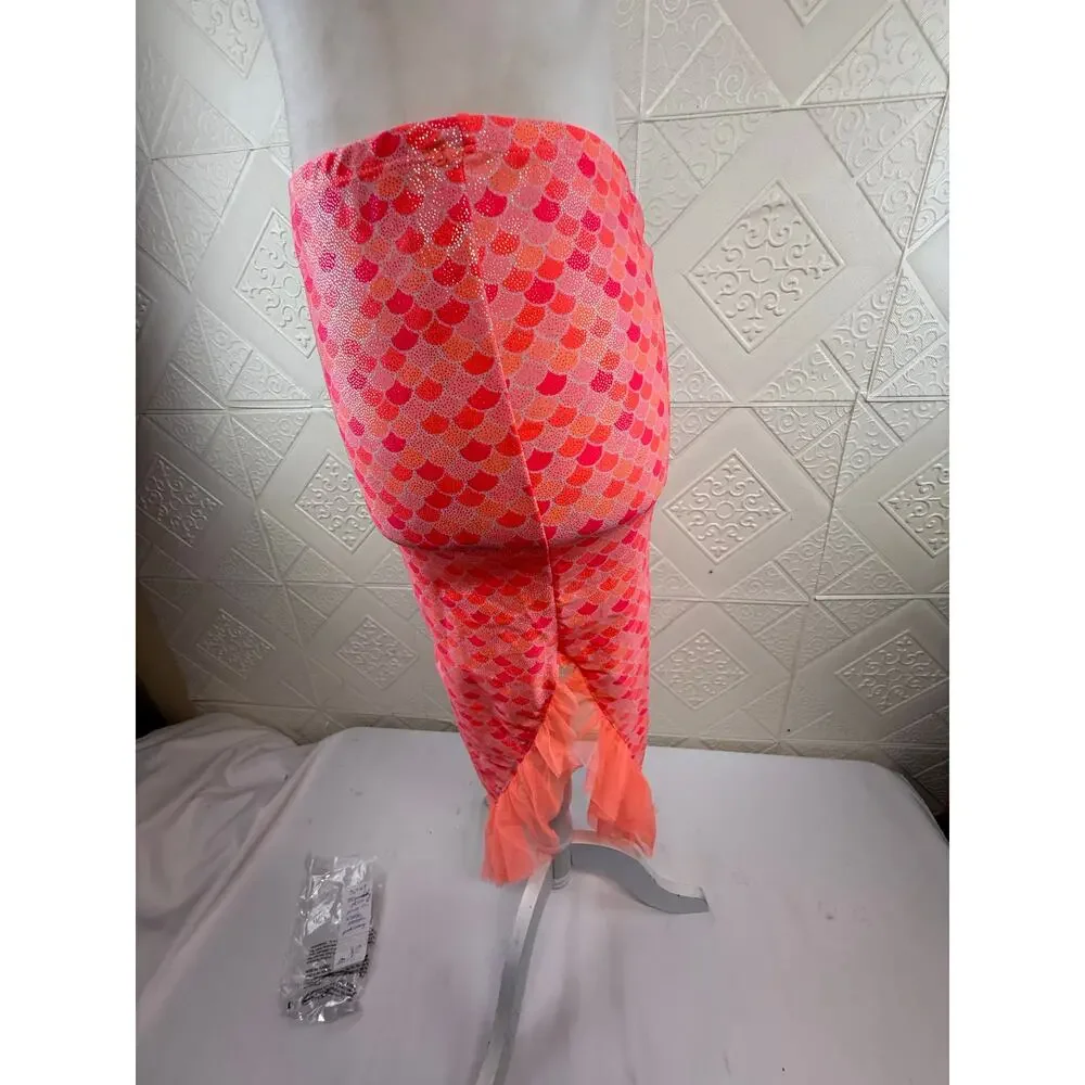 SKU3048 Wonder Nation Girls' Pink & Orange Mermaid Costume Skirt Size 14-16 (XL)